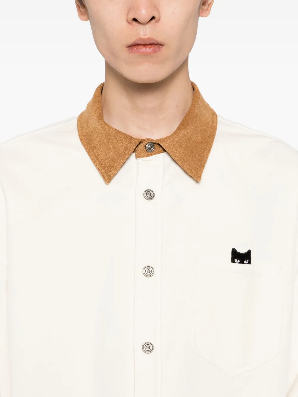 SONGZIO Shirtjack met borduurwerk Beige