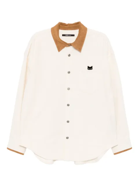 SONGZIO вельветовая куртка-рубашка с вышивкой