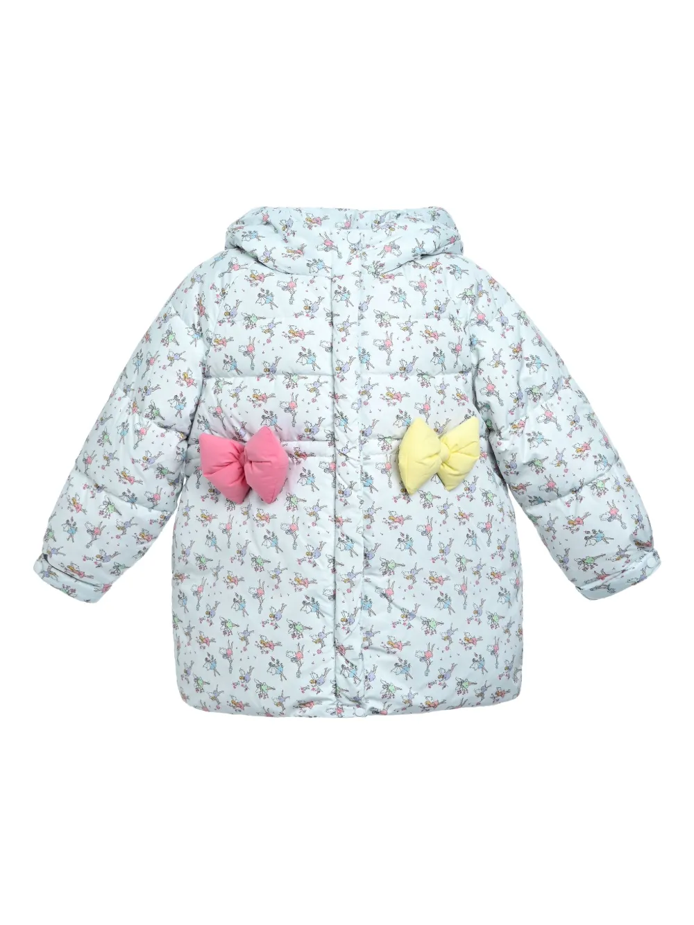 Mimi Tutu bow-appliqué hooded coat | Blue | Image 1