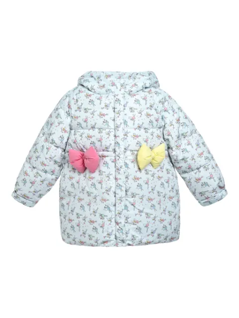 Mimi Tutu bow-appliqué hooded coat
