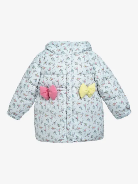 Mimi Tutu bow-appliqué hooded coat