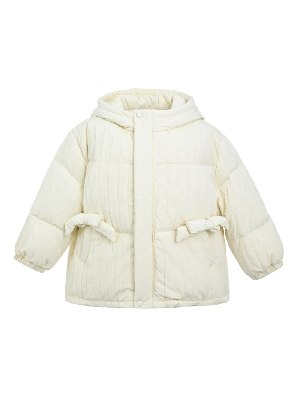 Mimi Tutu quilted bow-appliqué pocket coat | White | Image 1