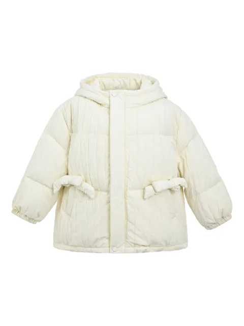 Mimi Tutu quilted bow-appliqué pocket coat
