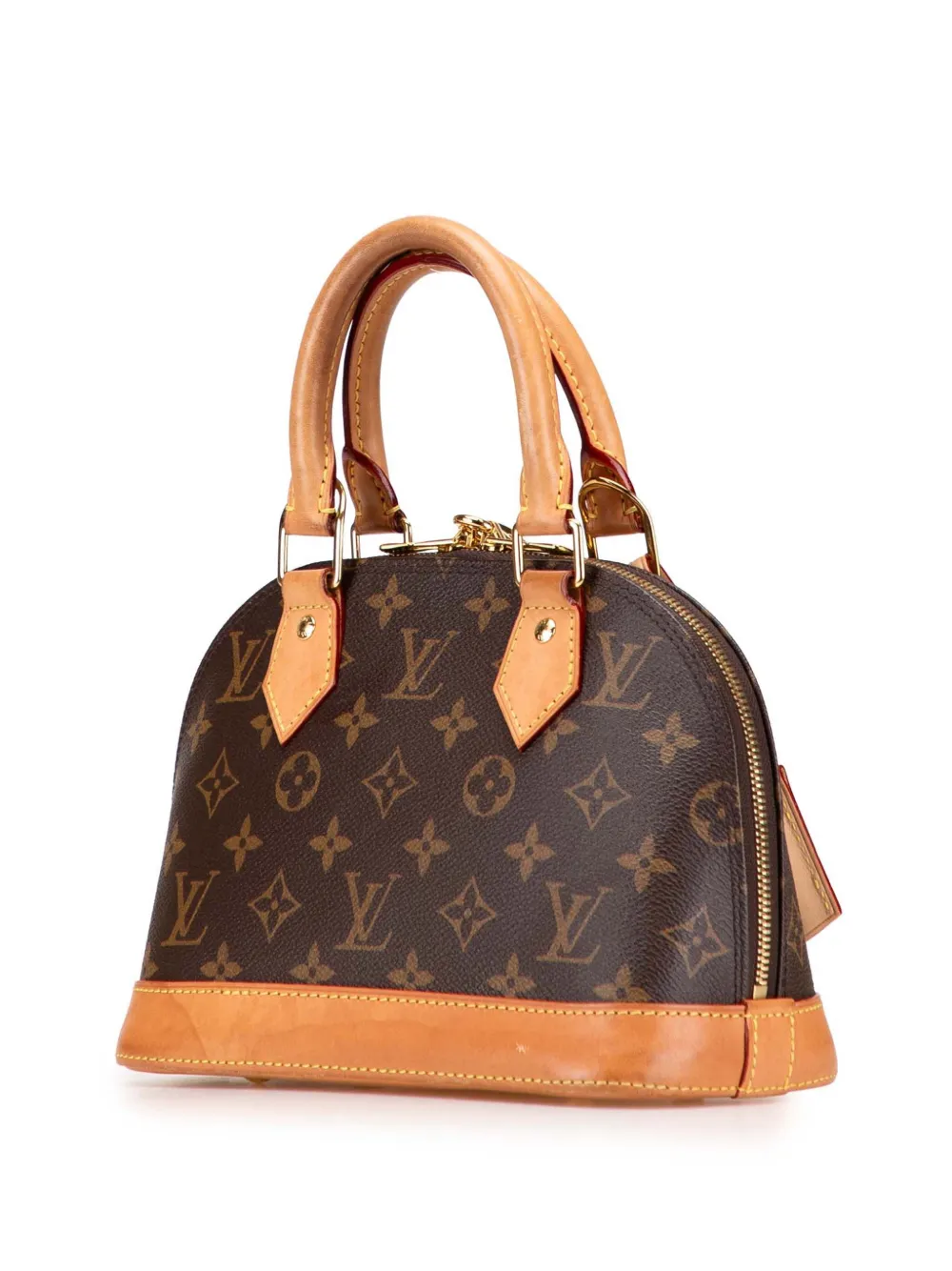 Pre-owned Louis Vuitton 2021-2025 Monogram Alma Bb Satchel In Brown