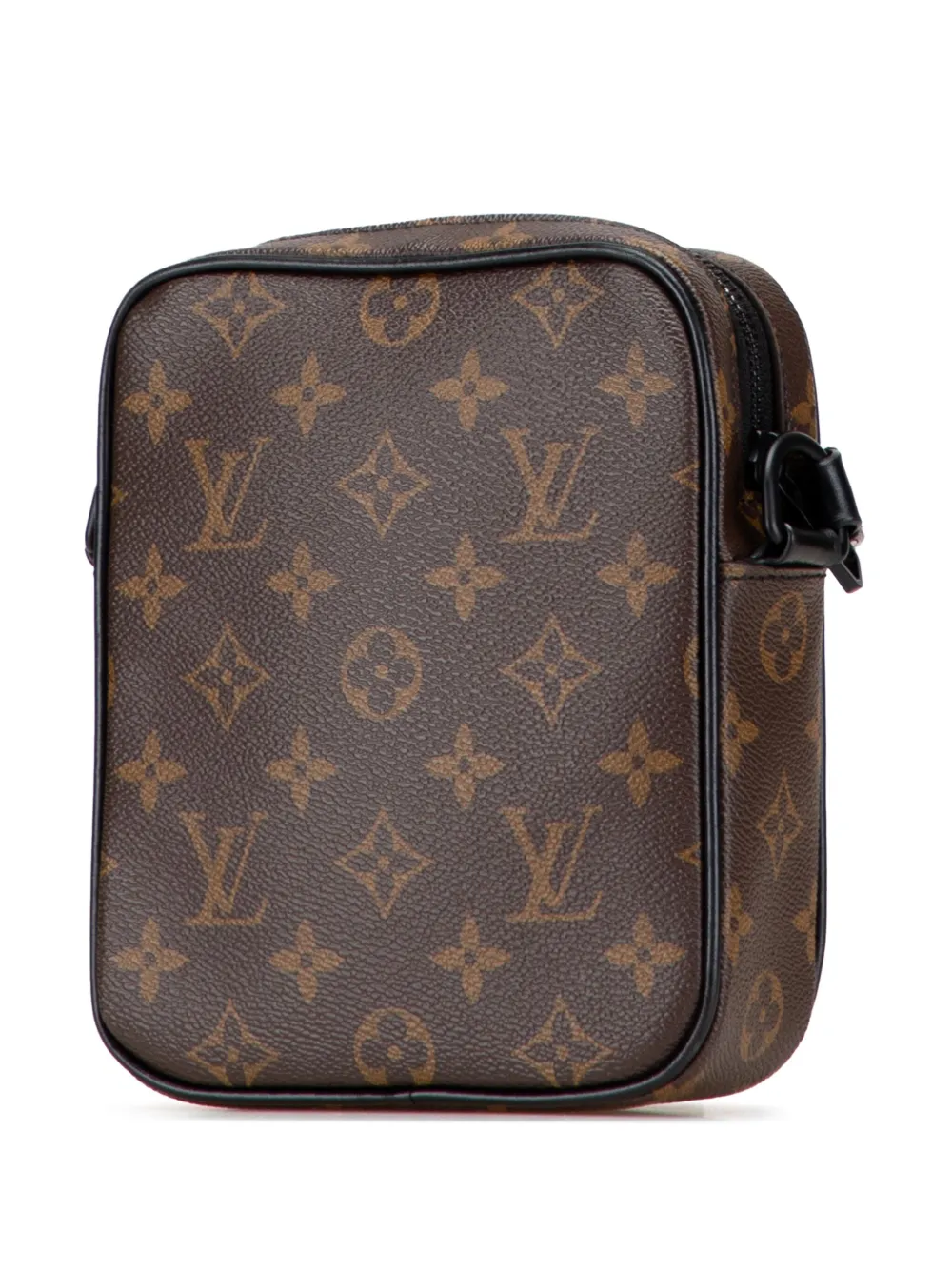 Pre-owned Louis Vuitton 2021-2025 Monogram Macassar Christopher Wearable Crossbody Bag In Black