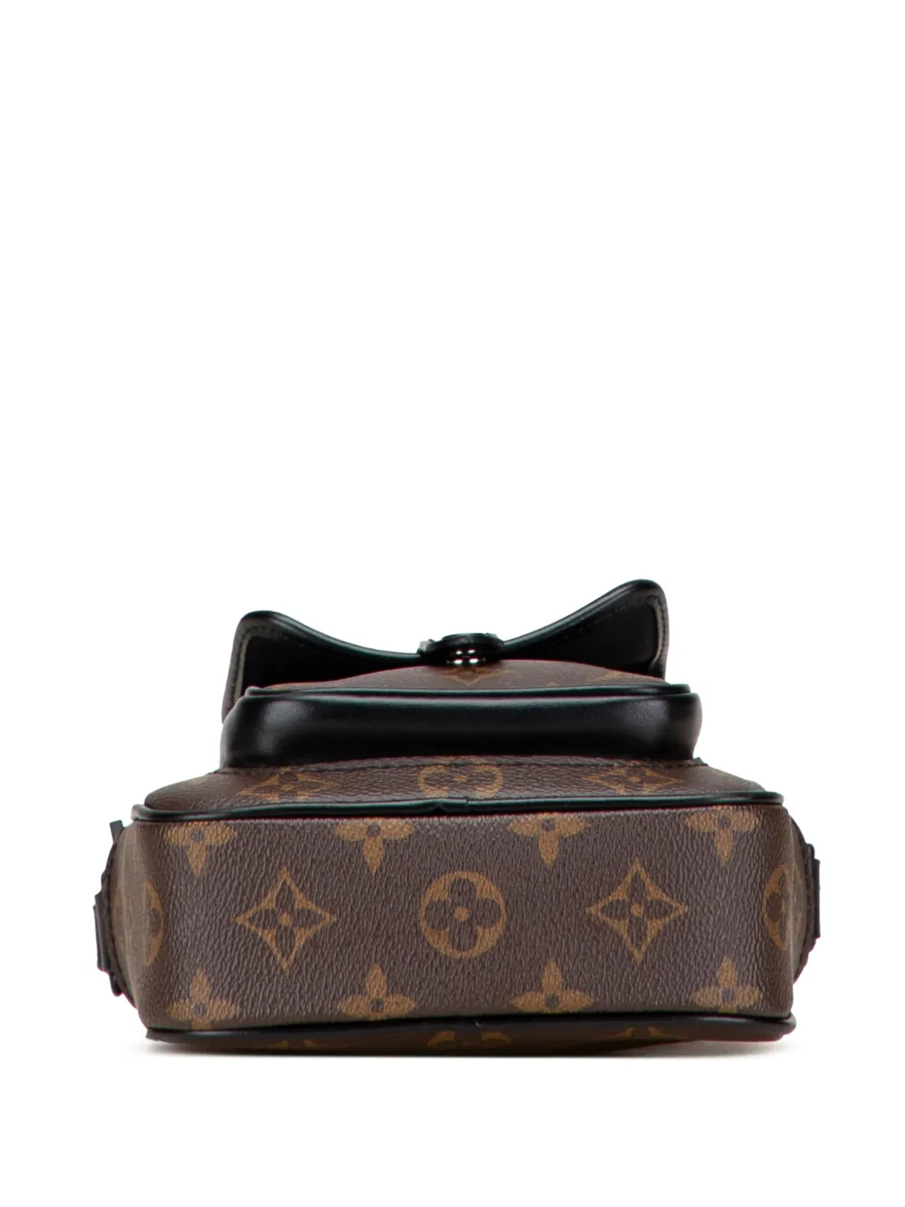 Pre-owned Louis Vuitton 2021-2025 Monogram Macassar Christopher Wearable Crossbody Bag In Black