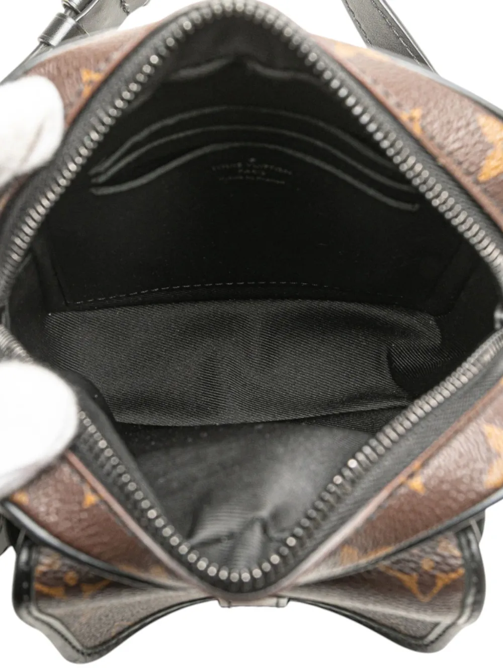 Pre-owned Louis Vuitton 2021-2025 Monogram Macassar Christopher Wearable Crossbody Bag In Black