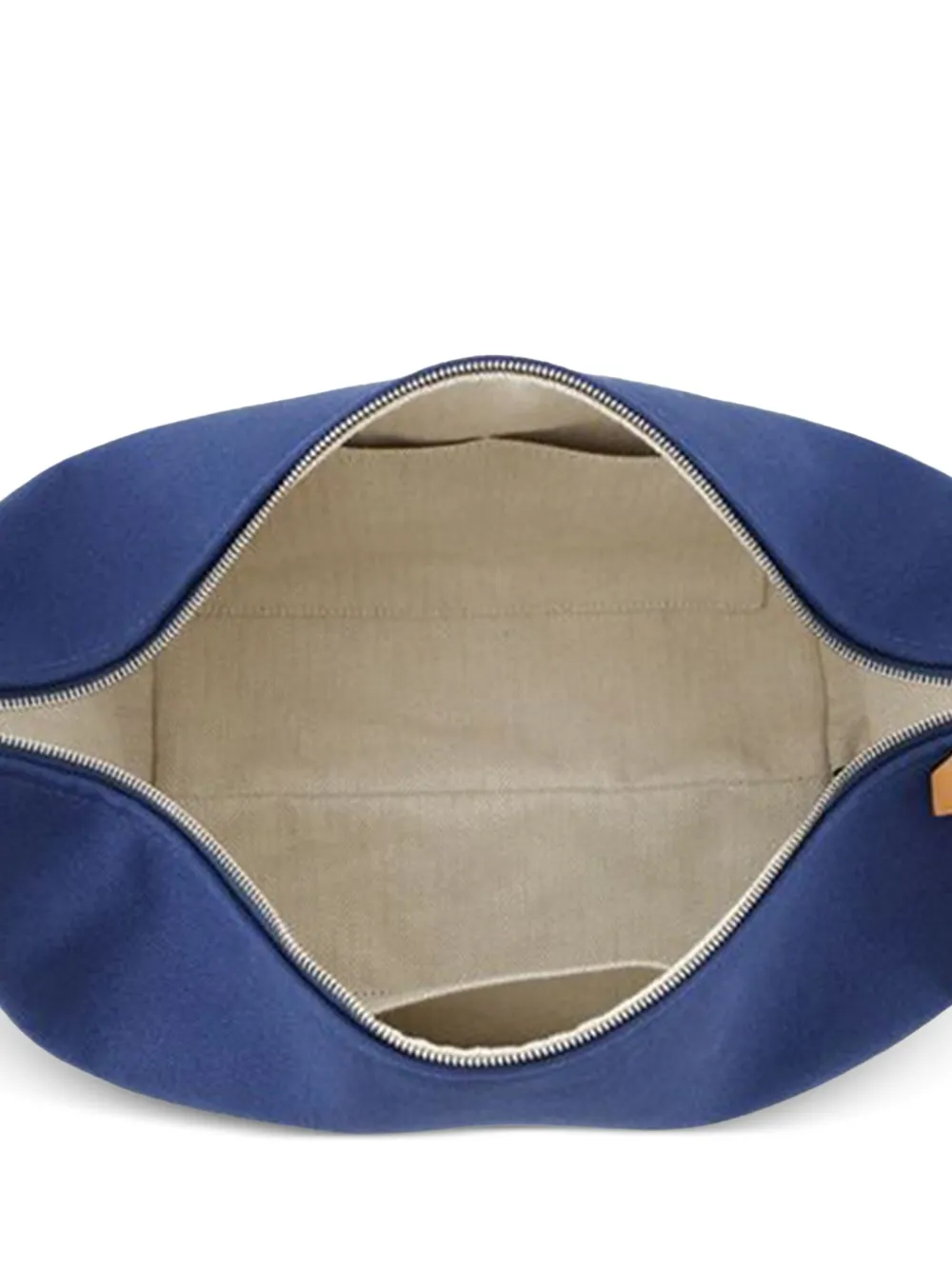 Pre-owned Hermes 2021-2025 Large Canvas Bride A Brac Case Vanity Bag In Blue