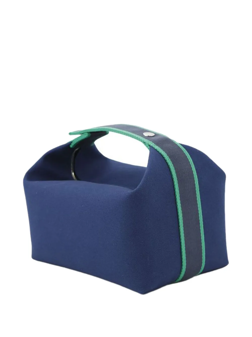 Pre-owned Hermes 2021-2025 Large Canvas Bride A Brac Case Vanity Bag In Blue