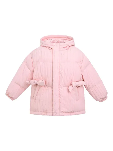 Mimi Tutu quilted bow-appliqué pocket coat