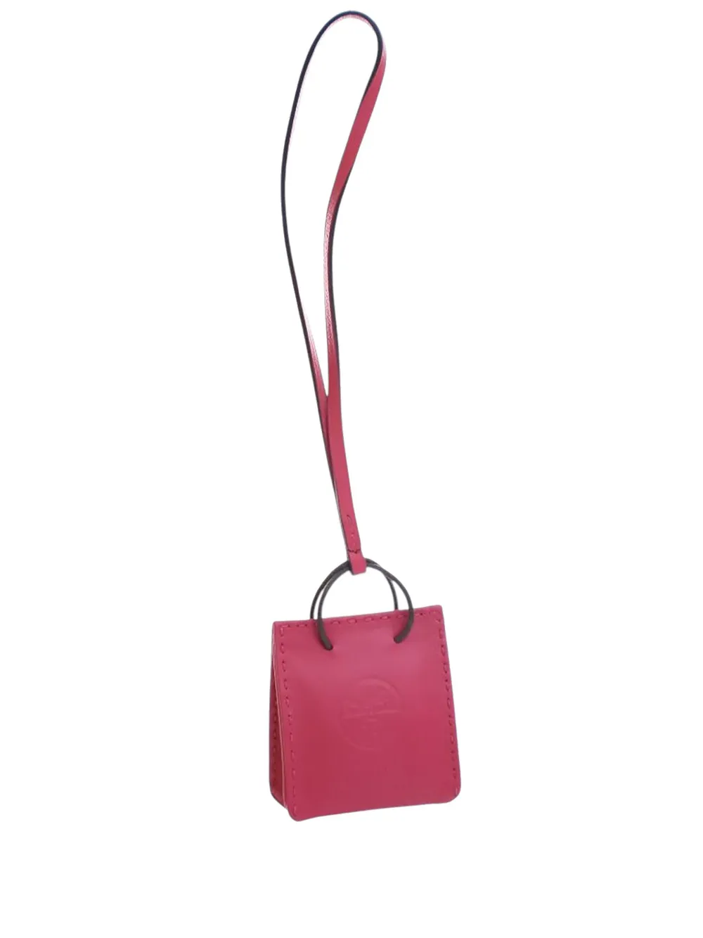 Hermès Pre-Owned 2019-2020 Milo Lambskin Shopping Bag Charm - ピンク Hermès Pre-Owned 2019-2020 Milo Lambskin Shopping Bag Charm - ピンク