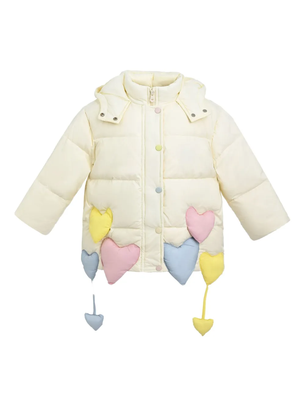 Mimi Tutu heart-appliqué puffer coat | White | Image 1
