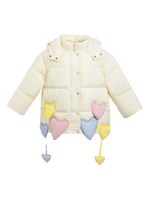 Mimi Tutu heart-appliqué puffer coat