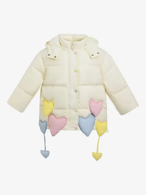 Mimi Tutu heart-appliqué puffer coat