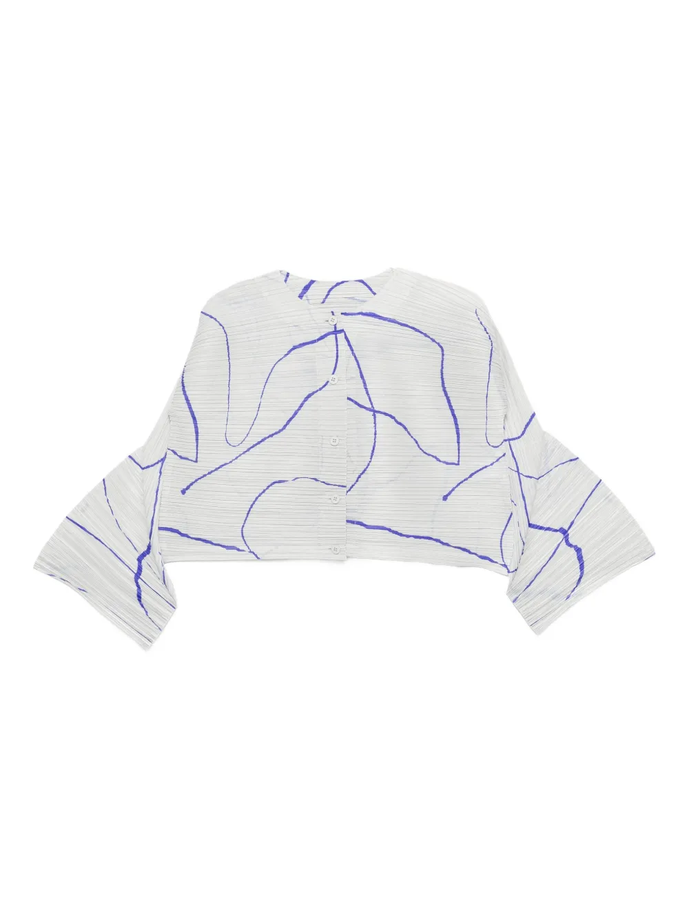 Pleats Please Issey Miyake abstract-pattern top | Silver | Image 1