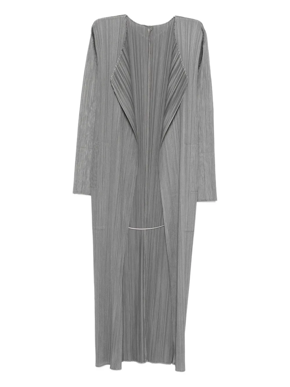 Pleats Please Issey Miyake open-front pleated coat | gris | Image 1