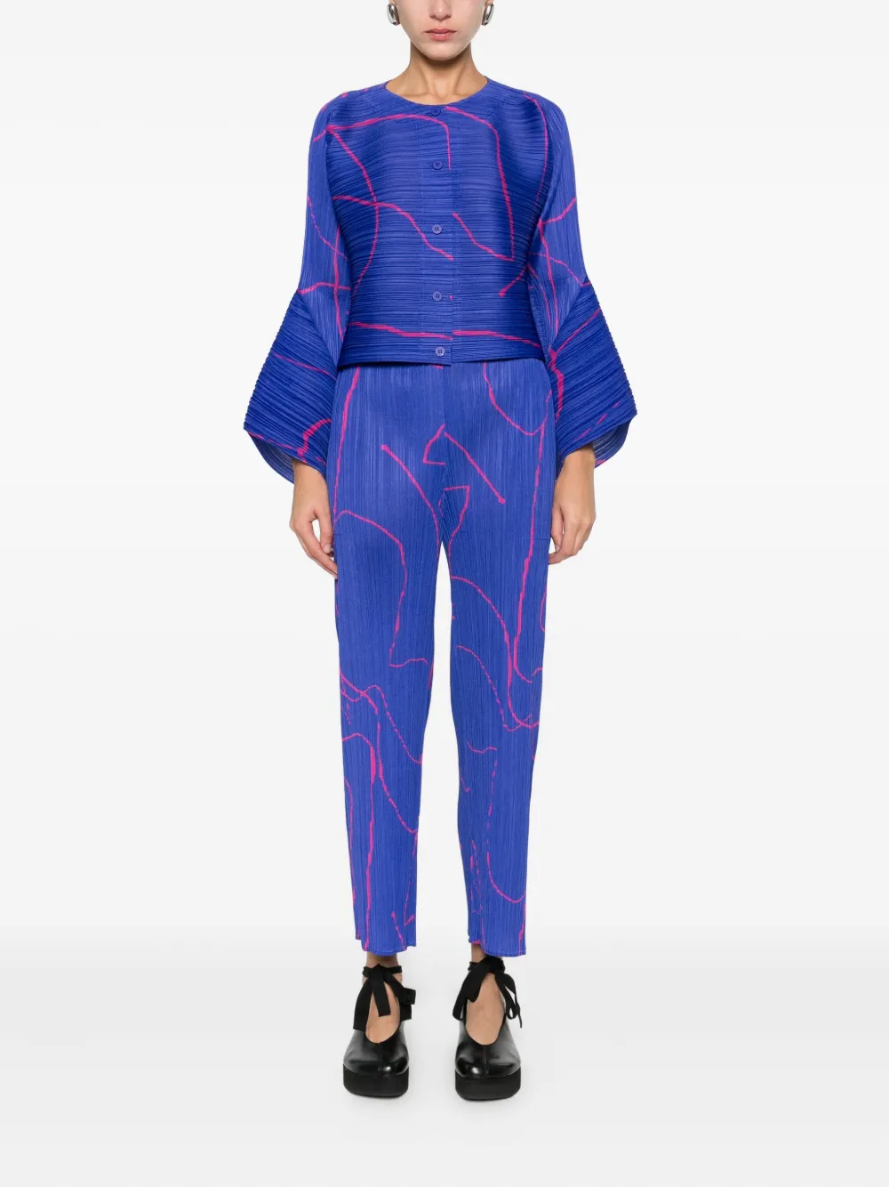 Pleats Please Issey Miyake Pause geplooide broek - Blauw
