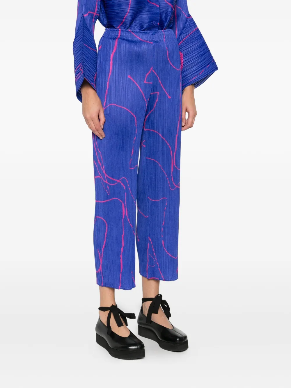 Issey Miyake Pause Pleated Trousers In Blue