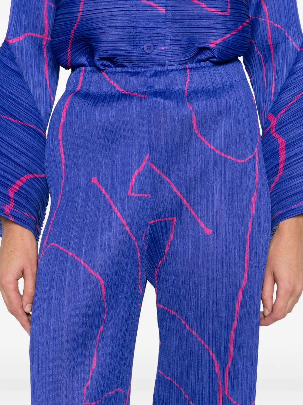 Issey Miyake Pause Pleated Trousers In Blue
