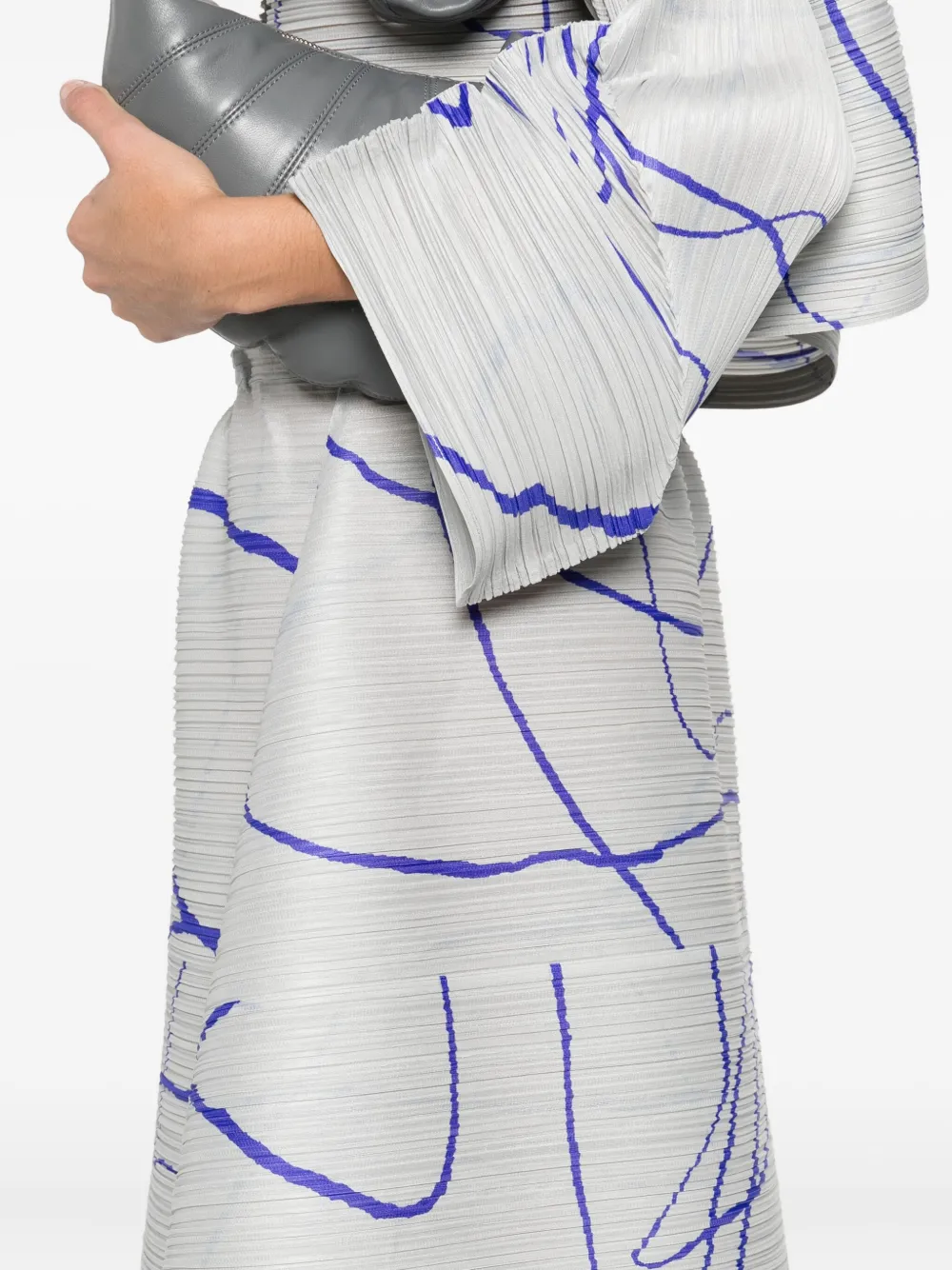 Issey Miyake Pause Pleated Skirt In Blue