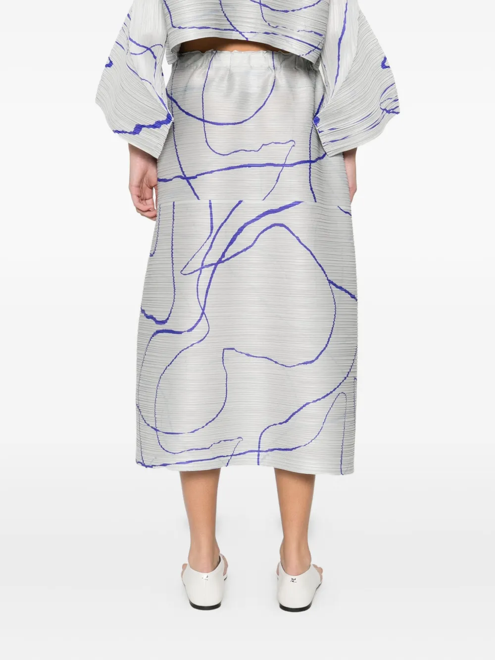 Issey Miyake Pause Pleated Skirt In Blue