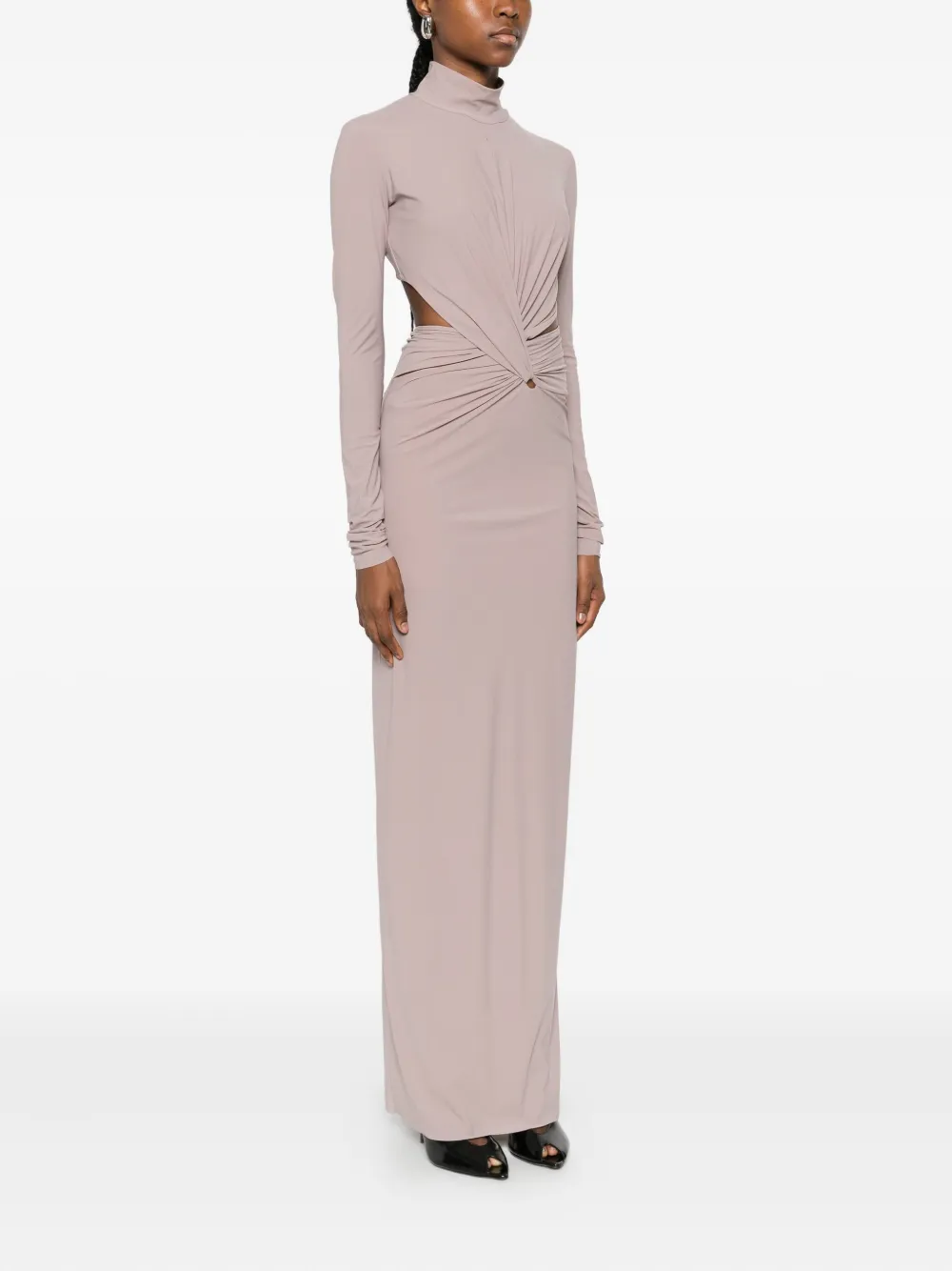 Amazuìn Cut-out Maxi Dress In Neutral