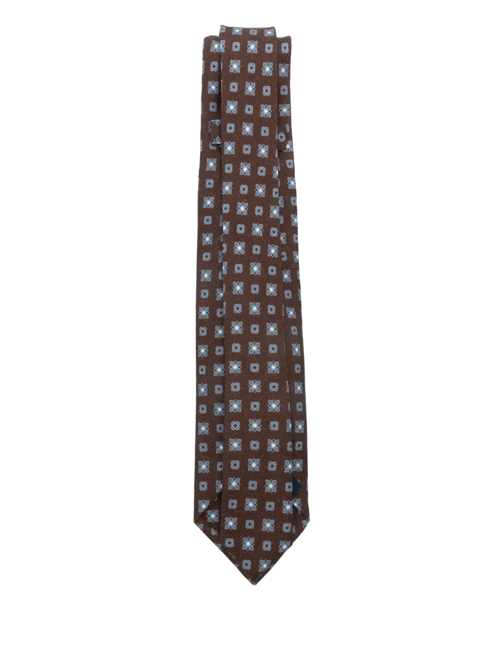 Barba patterned silk tie - Bruin