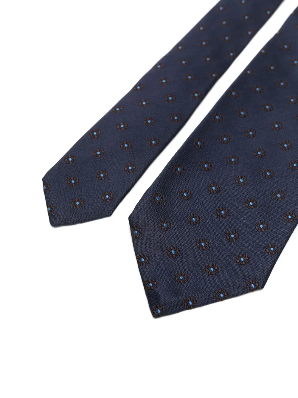 Barba Napoli Floral-pattern Tie In Blue