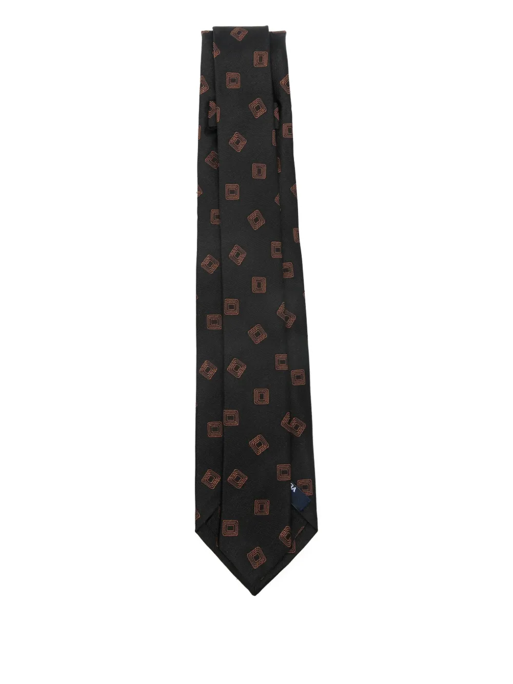 Barba geometric-pattern tie - Zwart