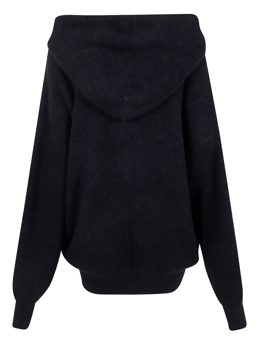 Rick Owens Hooded Sweater With Drawstring And Pocket In Black