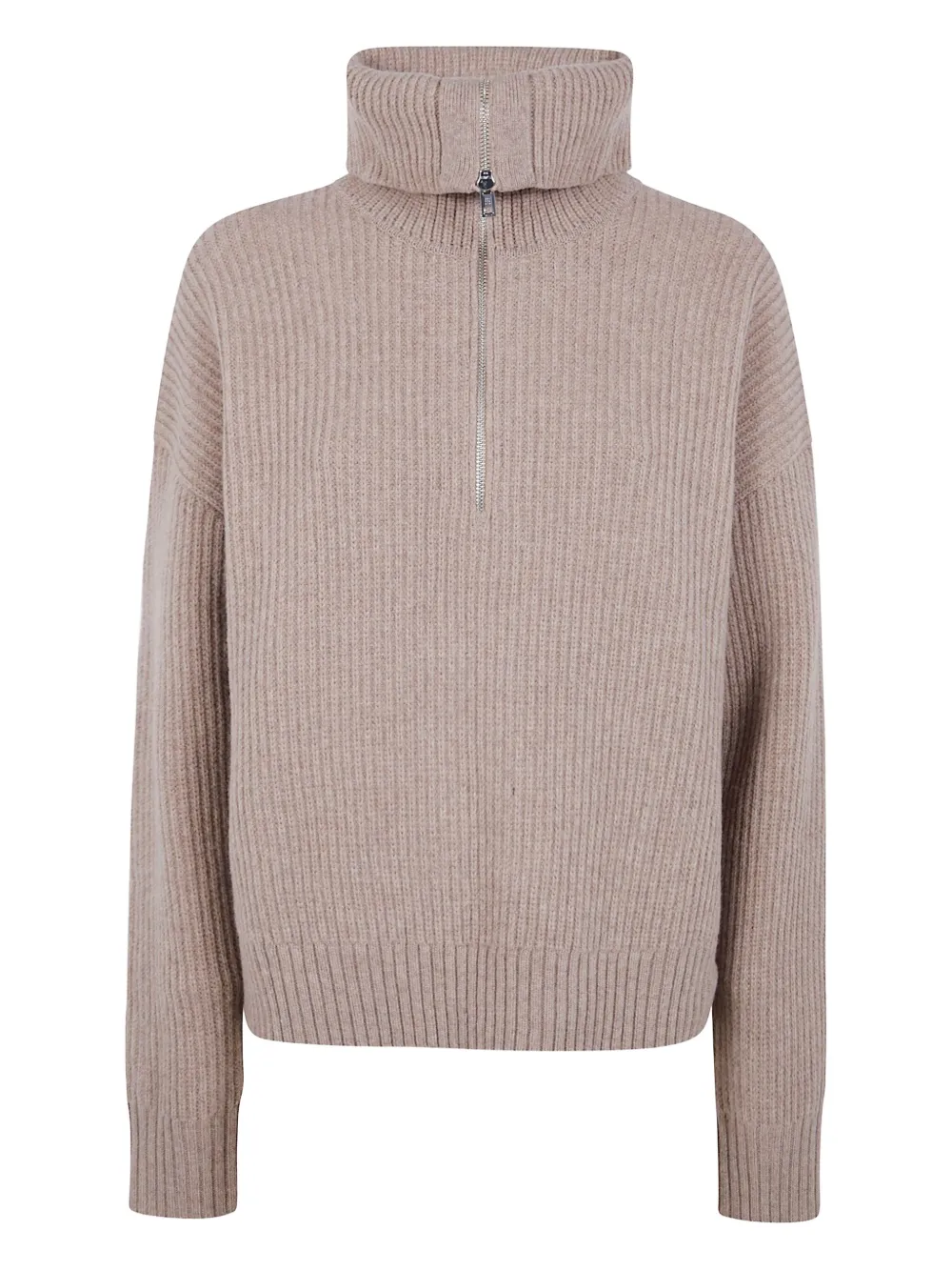 Filippa K Zip Roll-neck Sweater In Neutral