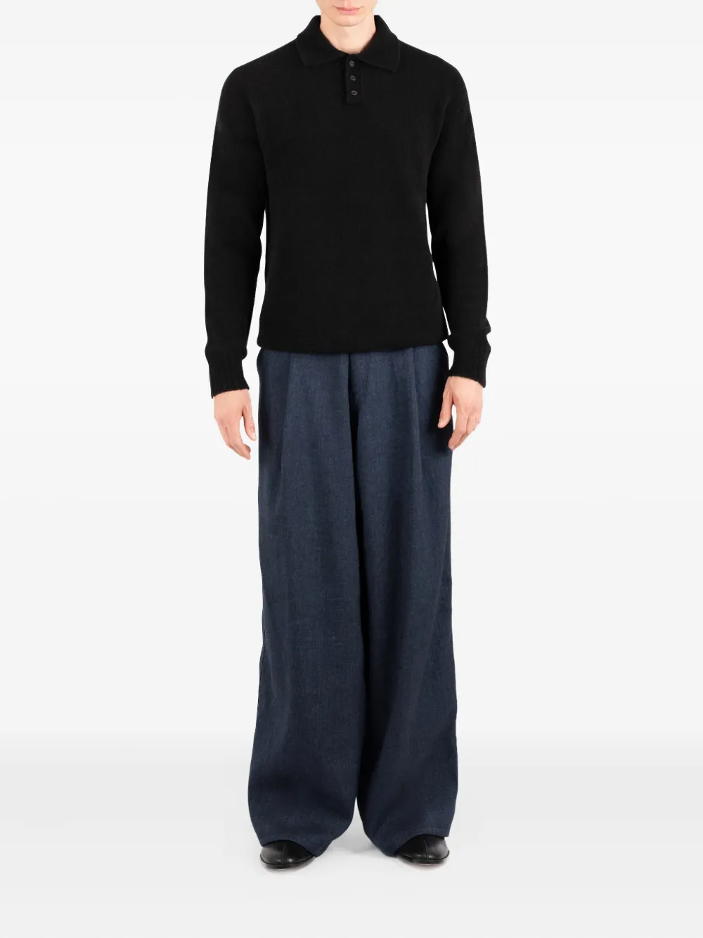 Société Anonyme Ethan polo-collar sweater - Zwart