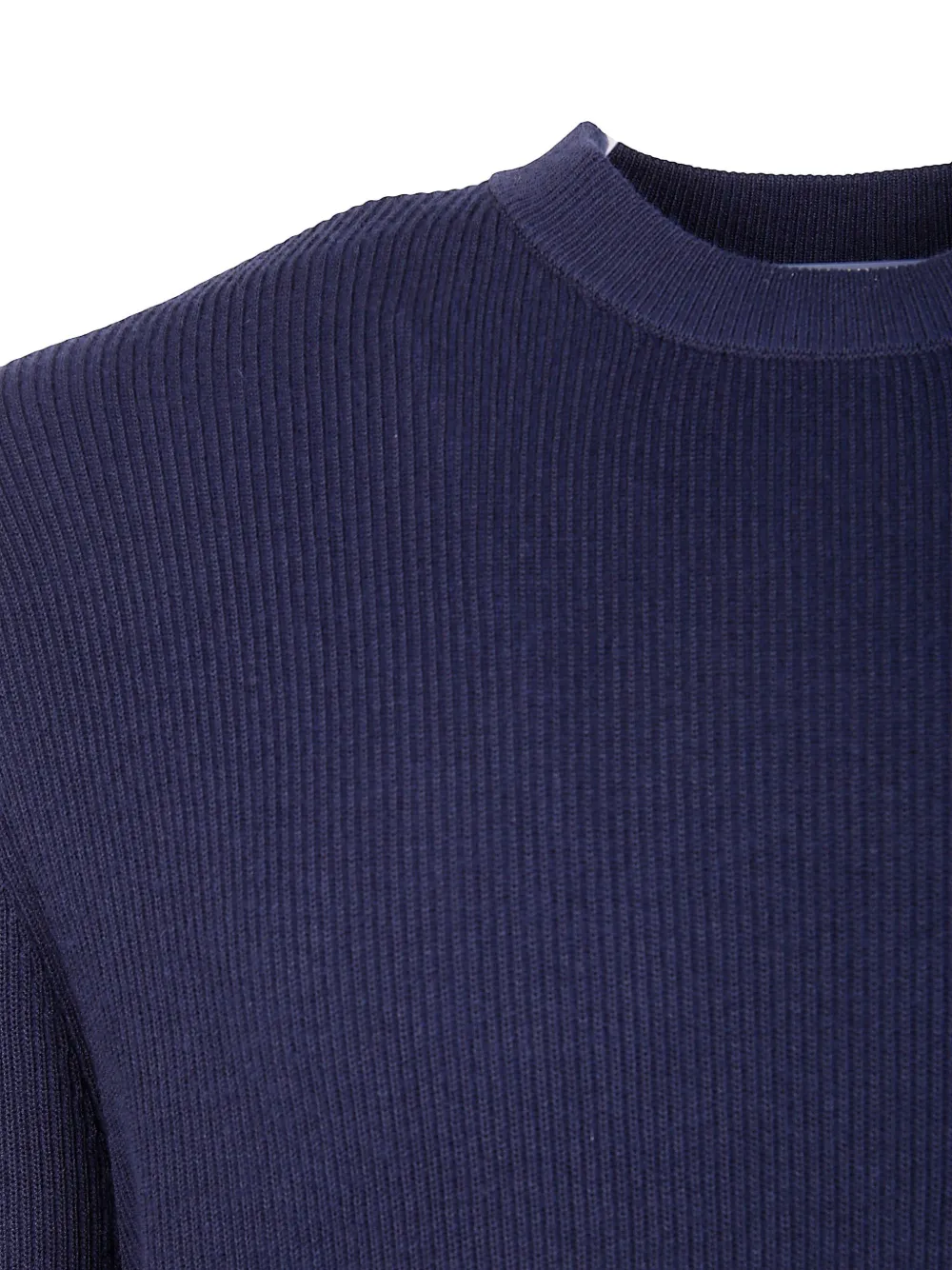 People Of Shibuya Geribbelde sweater met ronde hals Blauw