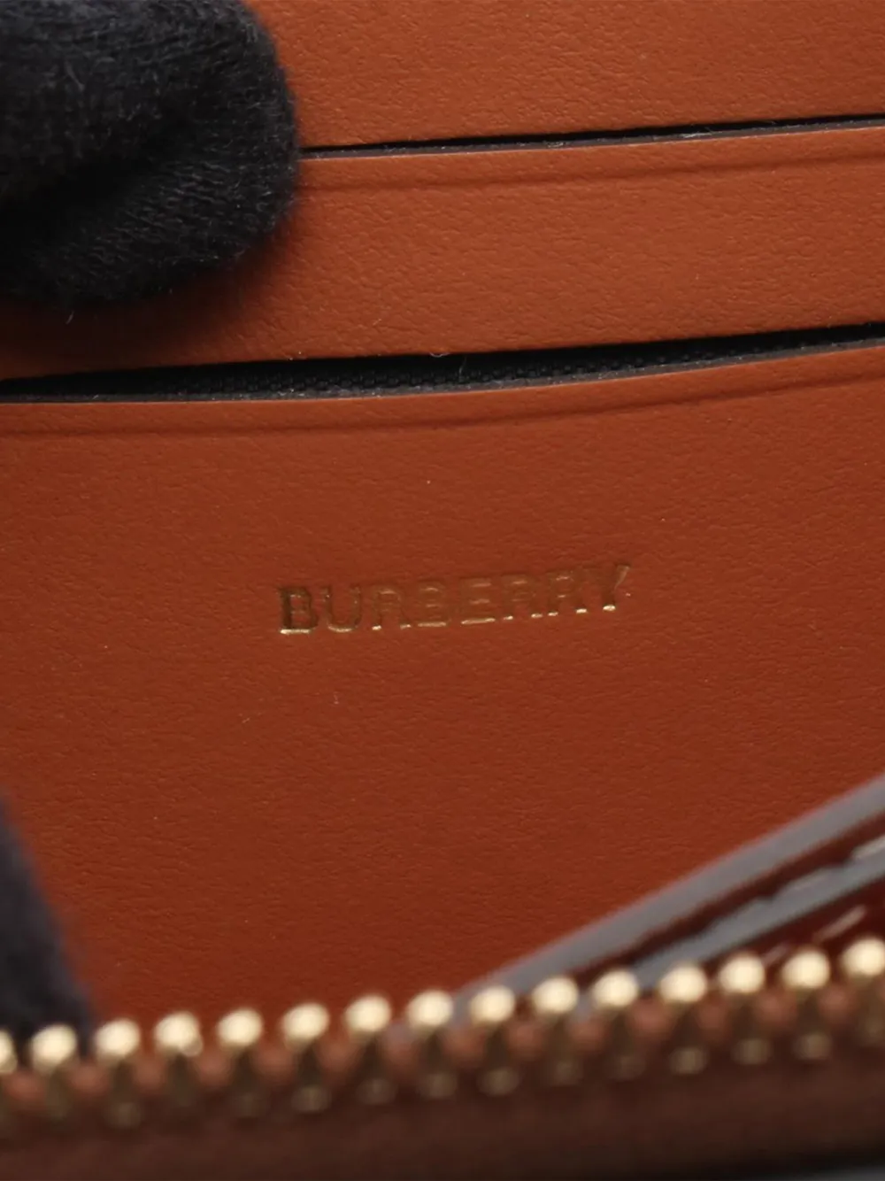 Pre-owned Burberry 2018-2025  Check Coated Canvas Zip Wallet Small Wallets In Brown