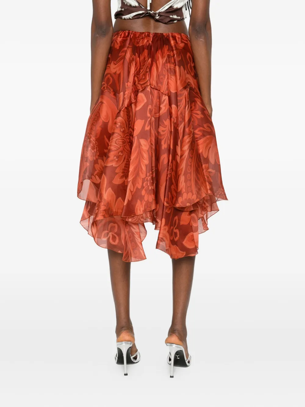 ETRO Rok met ruches Oranje