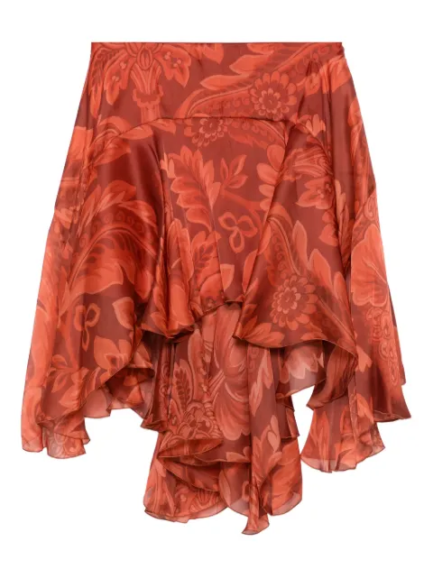 ETRO floral-print ruffled skirt