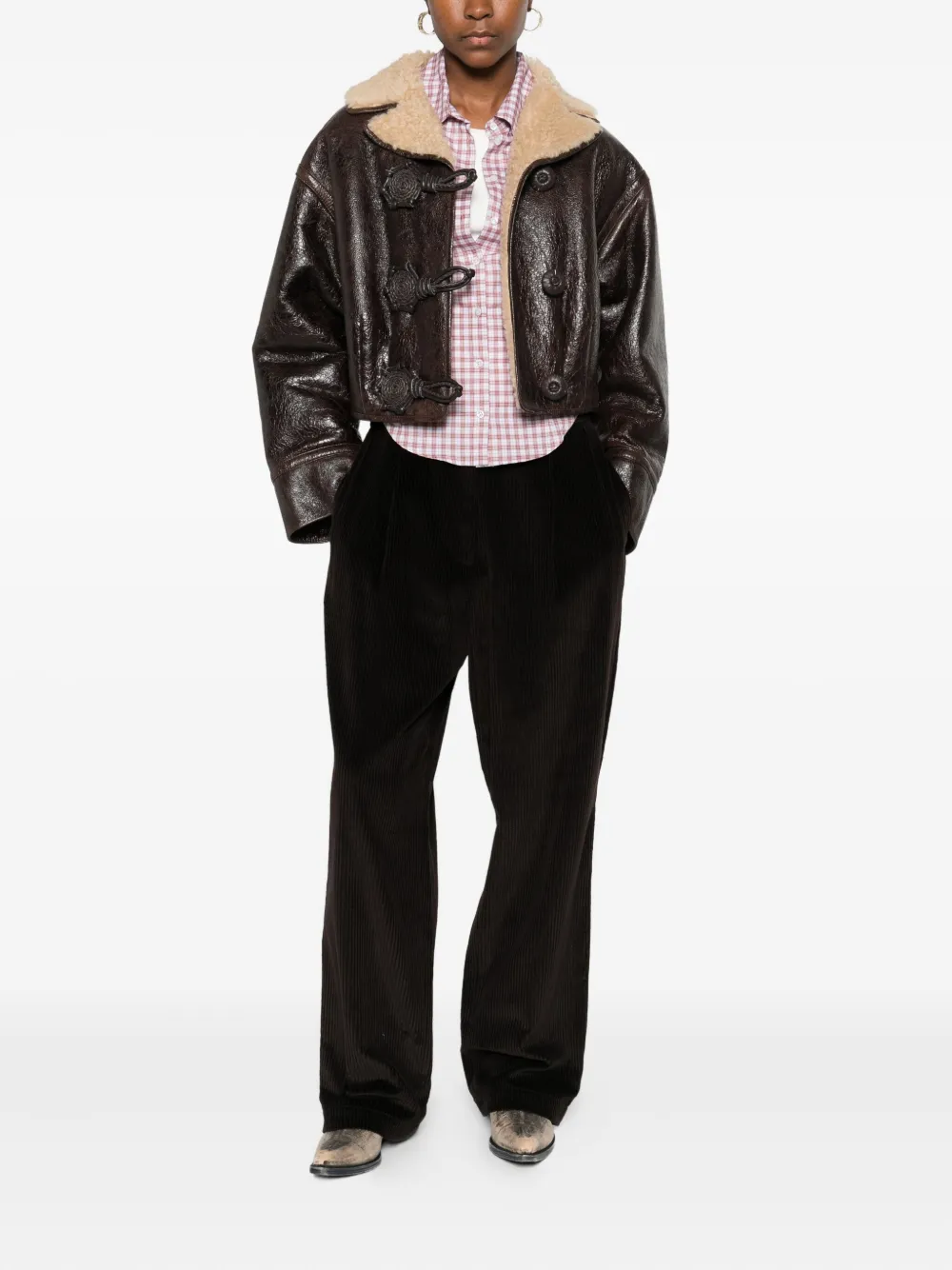 Etro Sheepskin Jacket Featuring Wool Insert In Multi