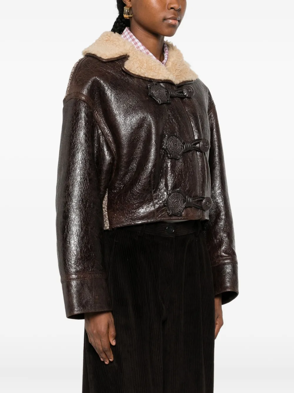 Etro Sheepskin Jacket Featuring Wool Insert In Multi