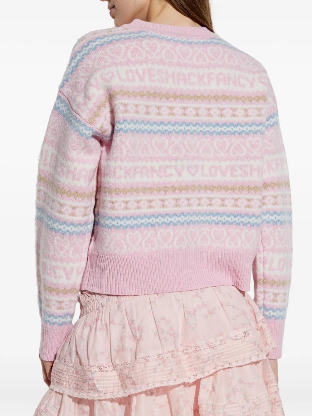 Loveshackfancy Emberly Patterned Sweater In Multi