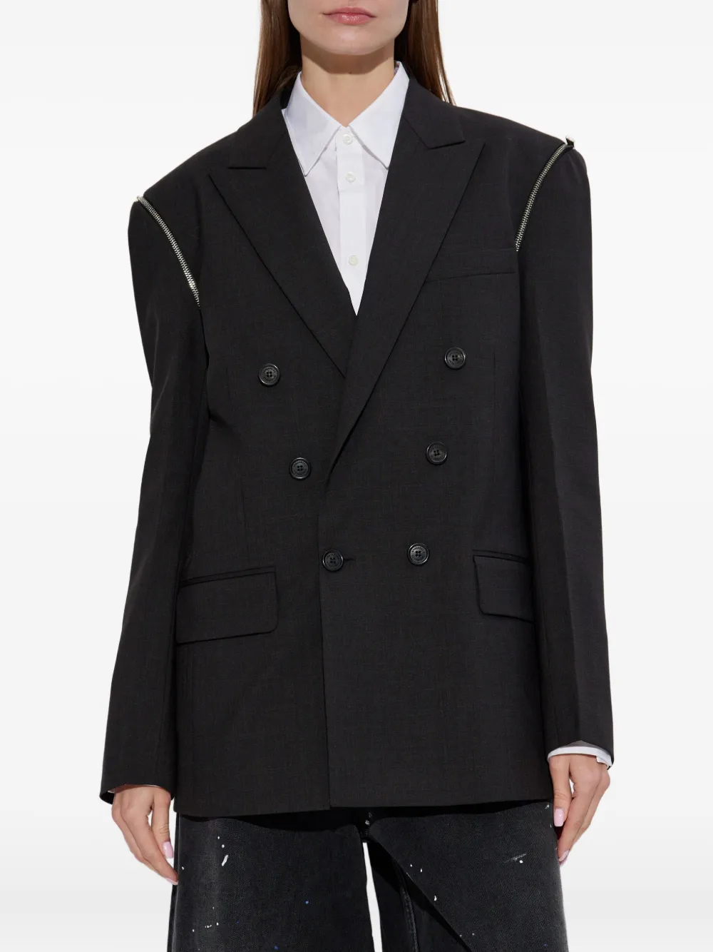 Dsquared2 X Bettter Double-breasted Zip Blazer In Animal Print