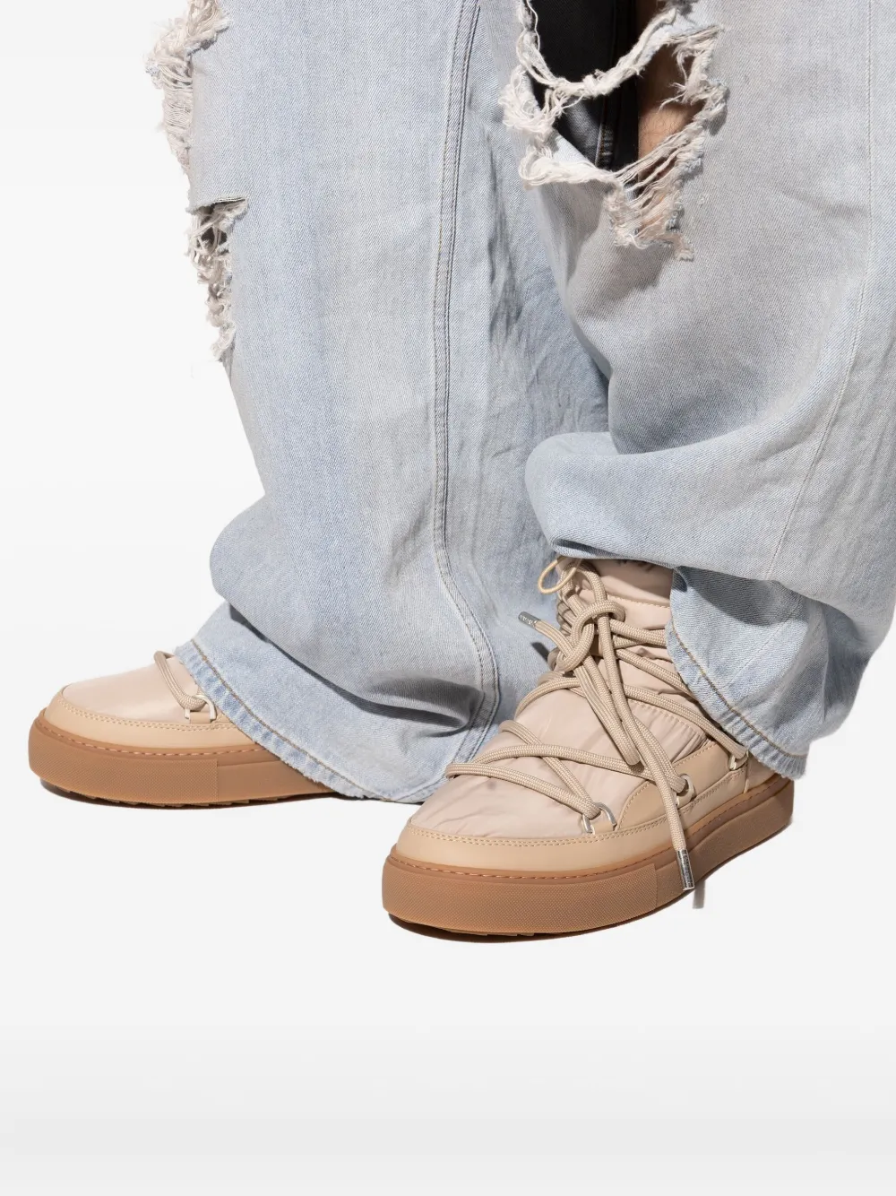 Inuikii Laced Panelled Sneakers In Brown