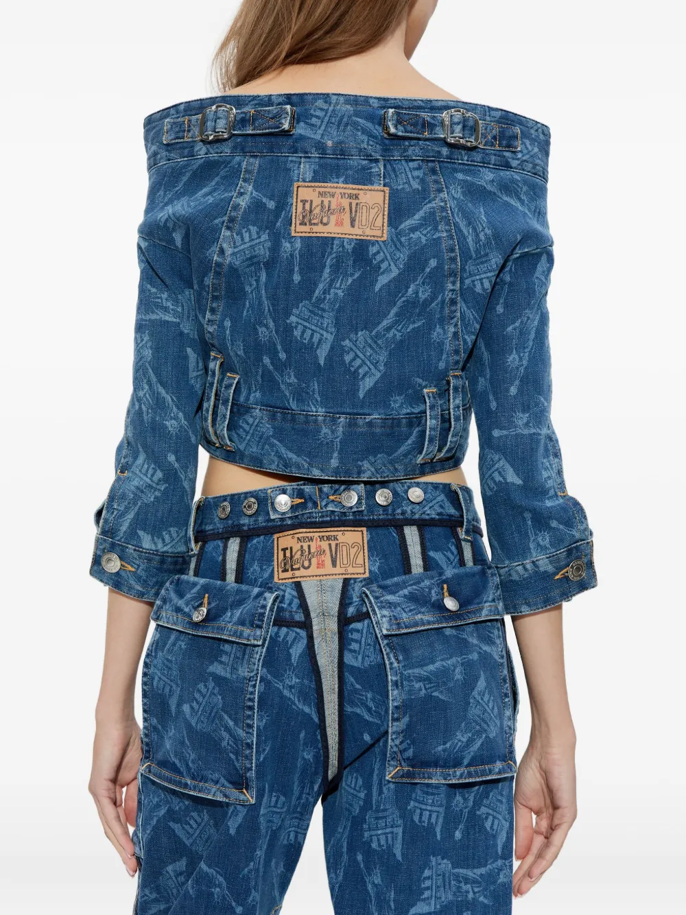 DSQUARED2 x Vaquera off-shoulder jack met ritssluiting Blauw