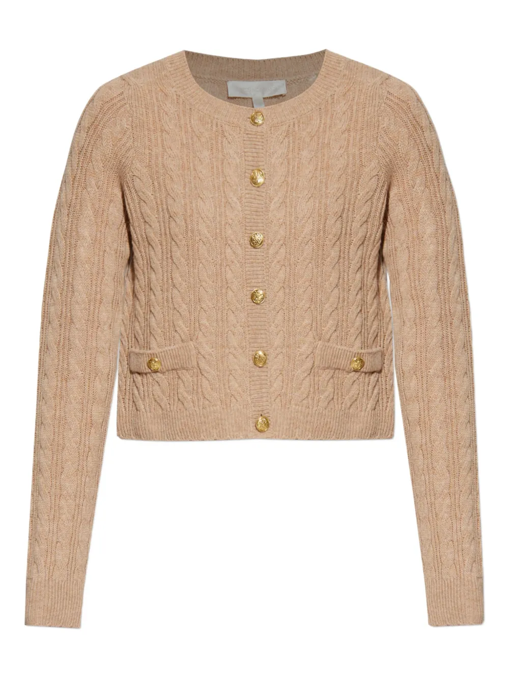 Loveshackfancy Cable-knit Button Cardigan In Brown