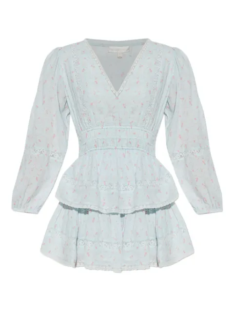 LoveShackFancy lace tiered mini dress