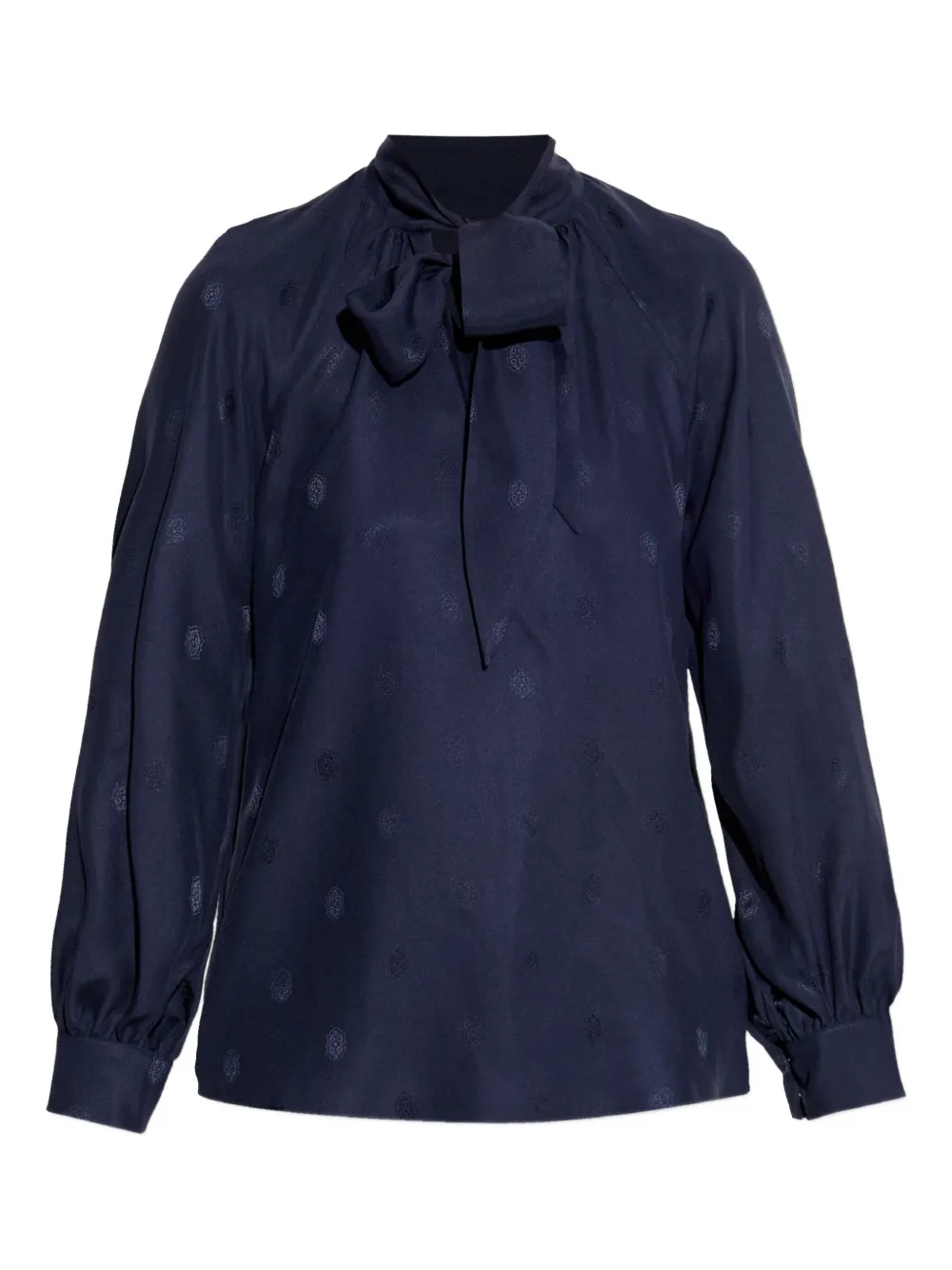 Etro Bow Long-sleeved Blouse In Blue