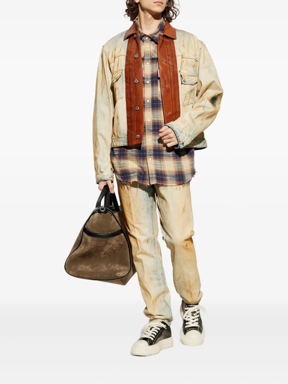 DSQUARED2 leather-panel jacket | Denim Jackets | Image 2