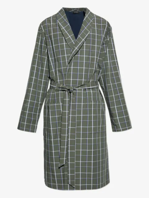 Hanro checked belted robe