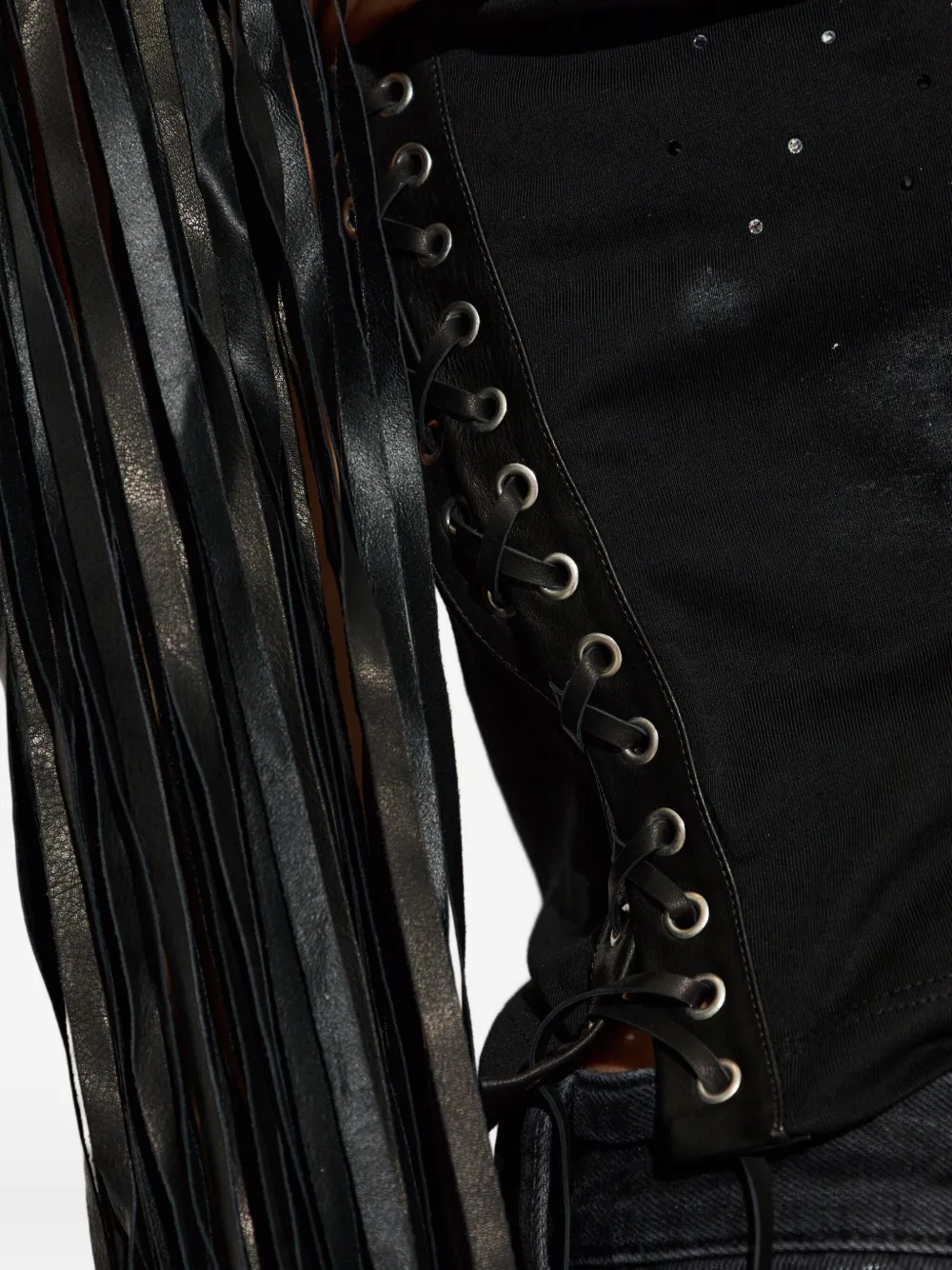 DSQUARED2 Mouwloze top met franje detail Zwart