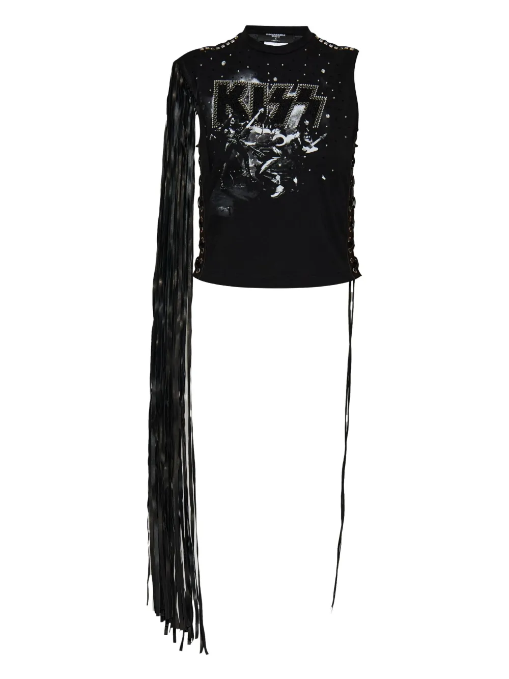 DSQUARED2 fringed-detail sleeveless top | Black | Image 1