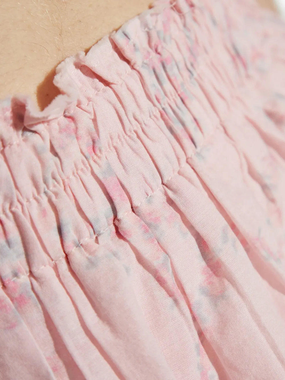 LoveShackFancy Gelaagde mini-rok met ruches Roze